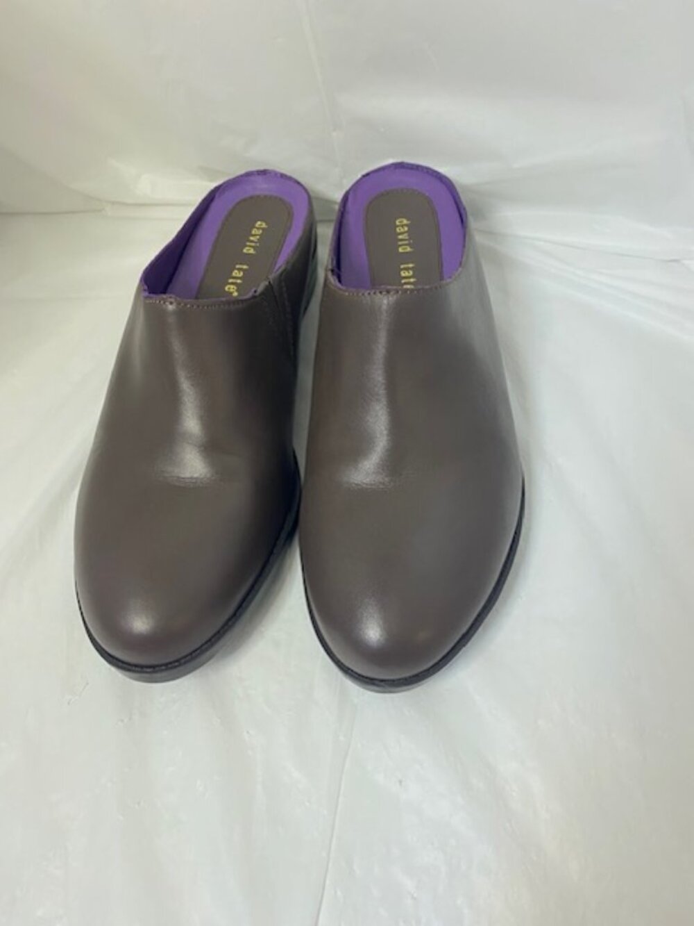 David Tate Leather Slip-on Mules Margo Dark Brown Women’s 12W